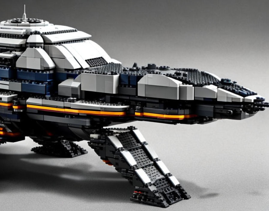 Detailed Futuristic Spaceship LEGO Model with Spherical Central Structure