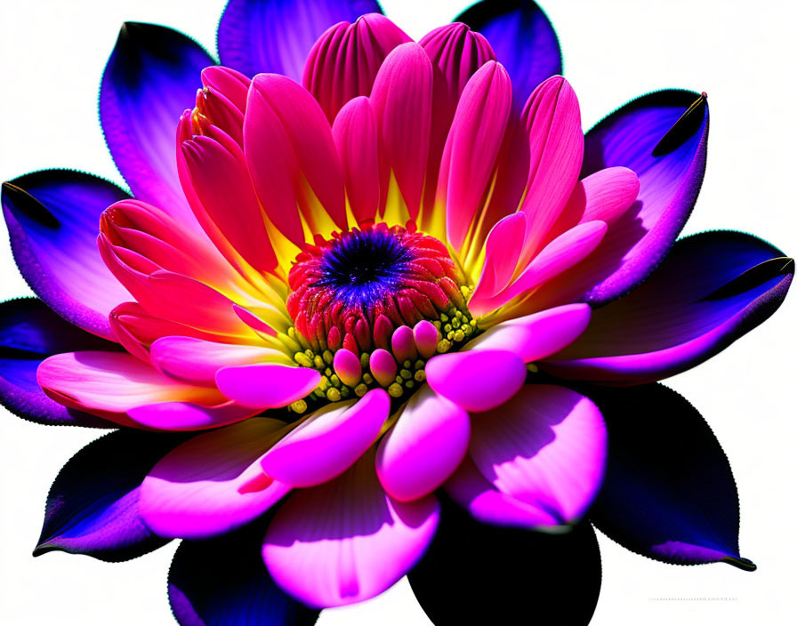 Colorful Pink and Purple Flower on White Background