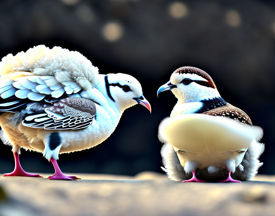 Detailed Animated Quail: Plump Birds with Vibrant Feathers