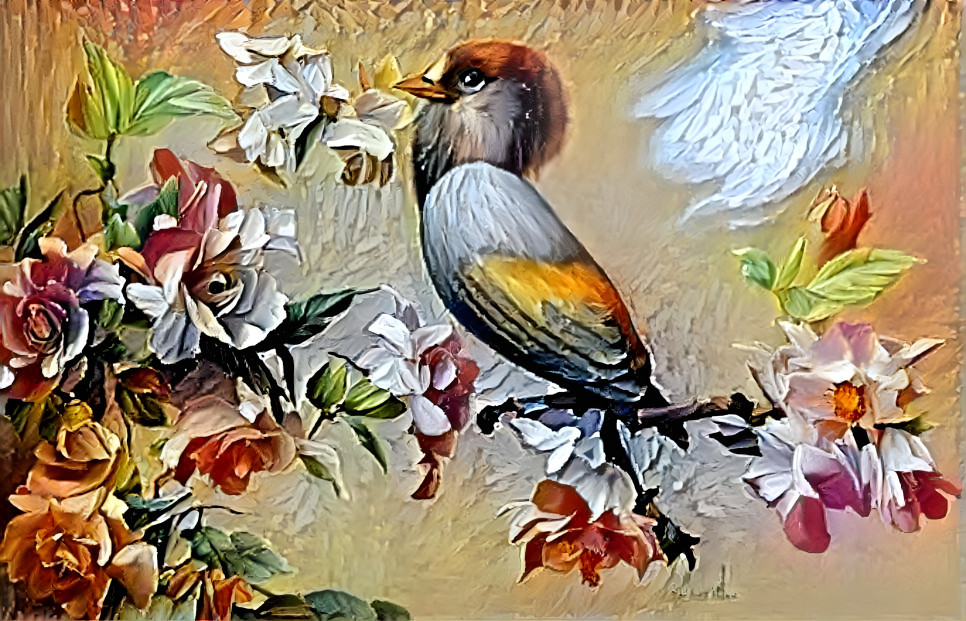 The bird and the flowers