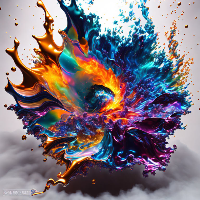 Abstract Swirling Colors with Dynamic Energy