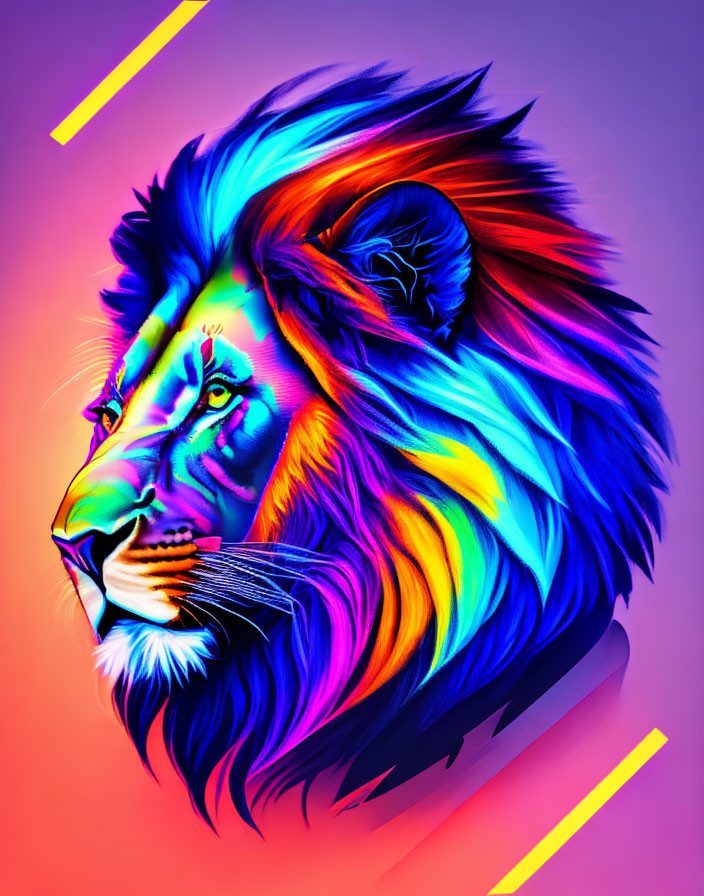 Chromatic Colour Lion Head