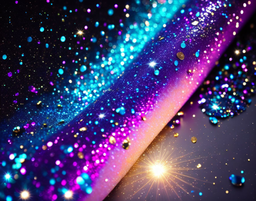 Colorful Glittering Surface with Blue, Purple, and Teal Hues