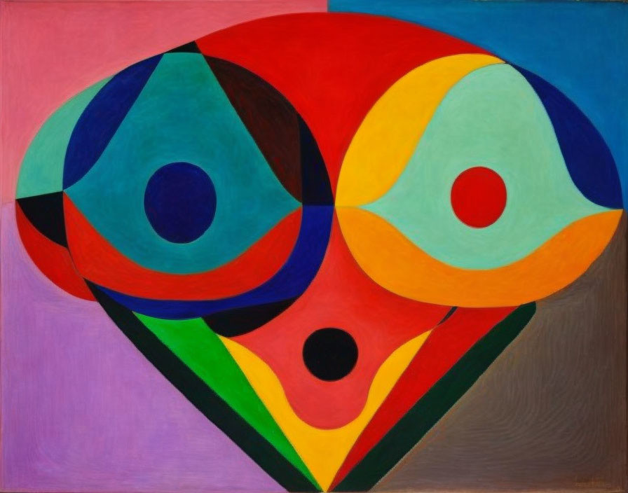 Colorful Abstract Geometric Art: Heart and Eyes Theme