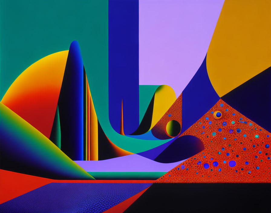 Colorful Abstract Art: Geometric & Organic Shapes, Gradients, Waves, Dotted Textures