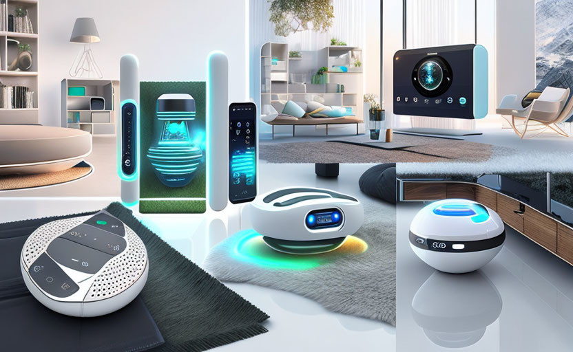 Futuristic Smart Home Devices in Modern Settings