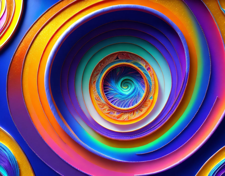 Colorful Spiral Vortex Art with Gradient Spectrum