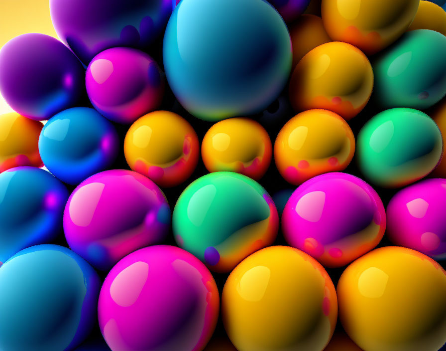 Vibrant Multicolored Spheres with Highlights and Reflections