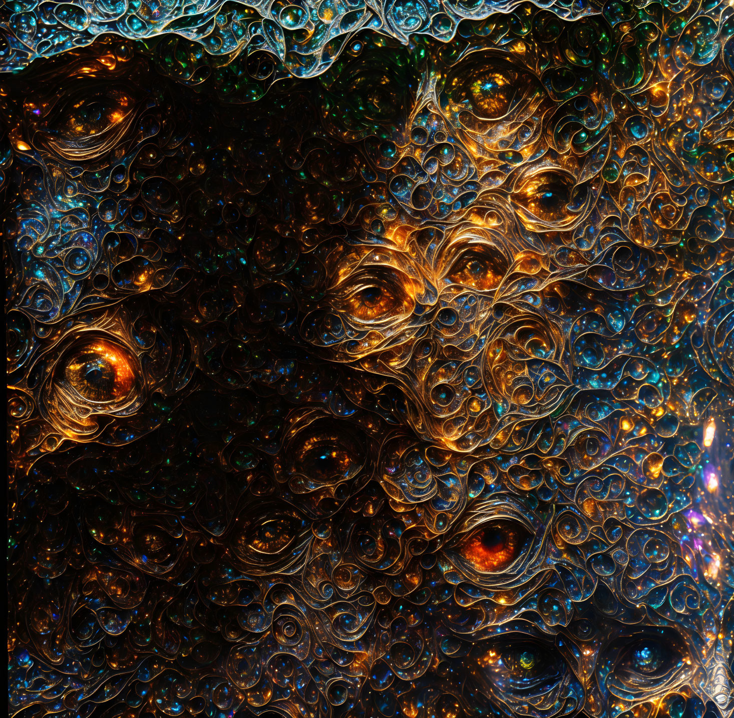 Colorful Abstract Bubble Surface with Iridescent Patterns