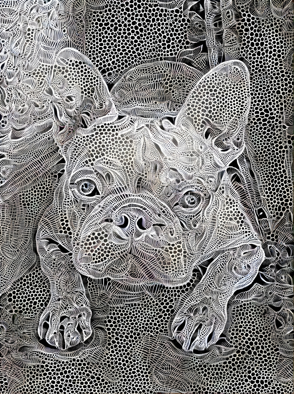 Frenchie lace curtain