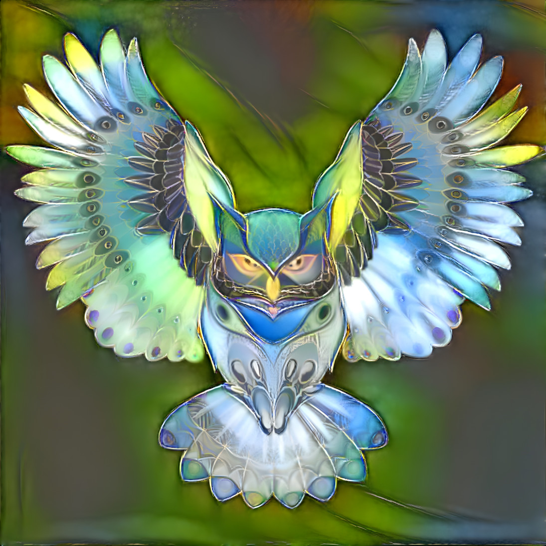 Owl stained glass