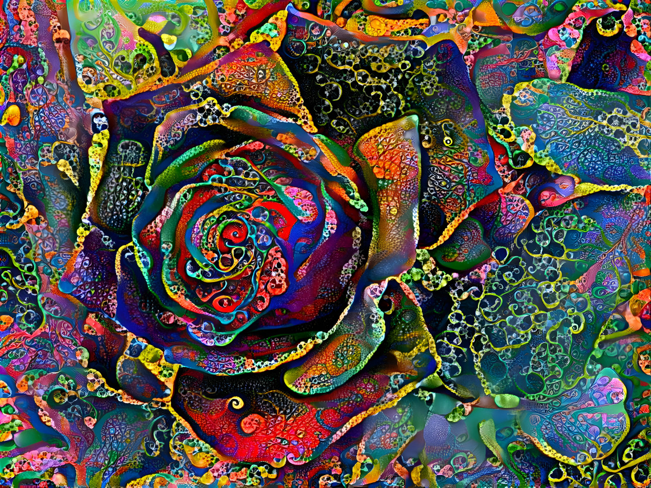 Sparkly rainbow rose