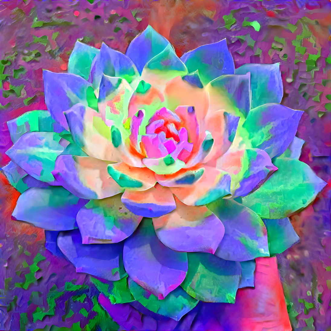 Bright ceramic succulent