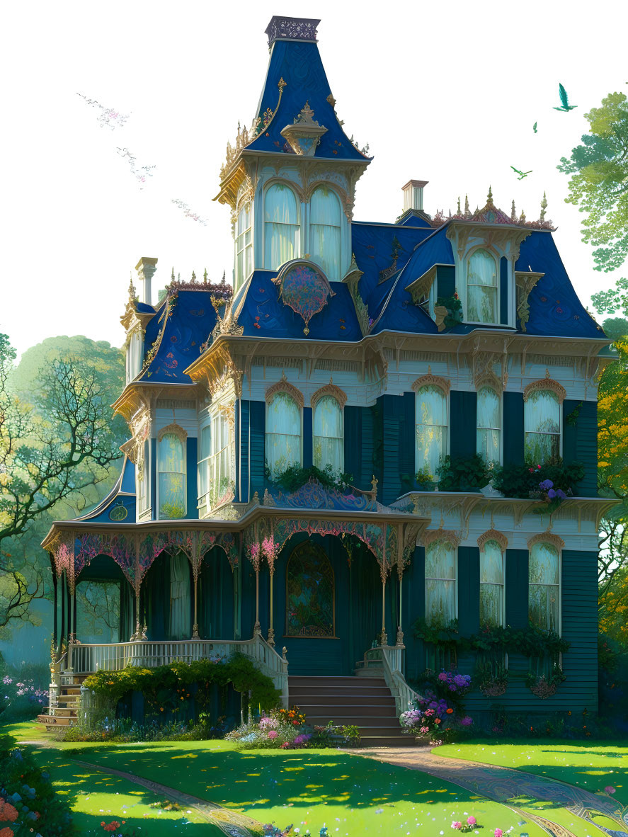 Grand teal victorian 