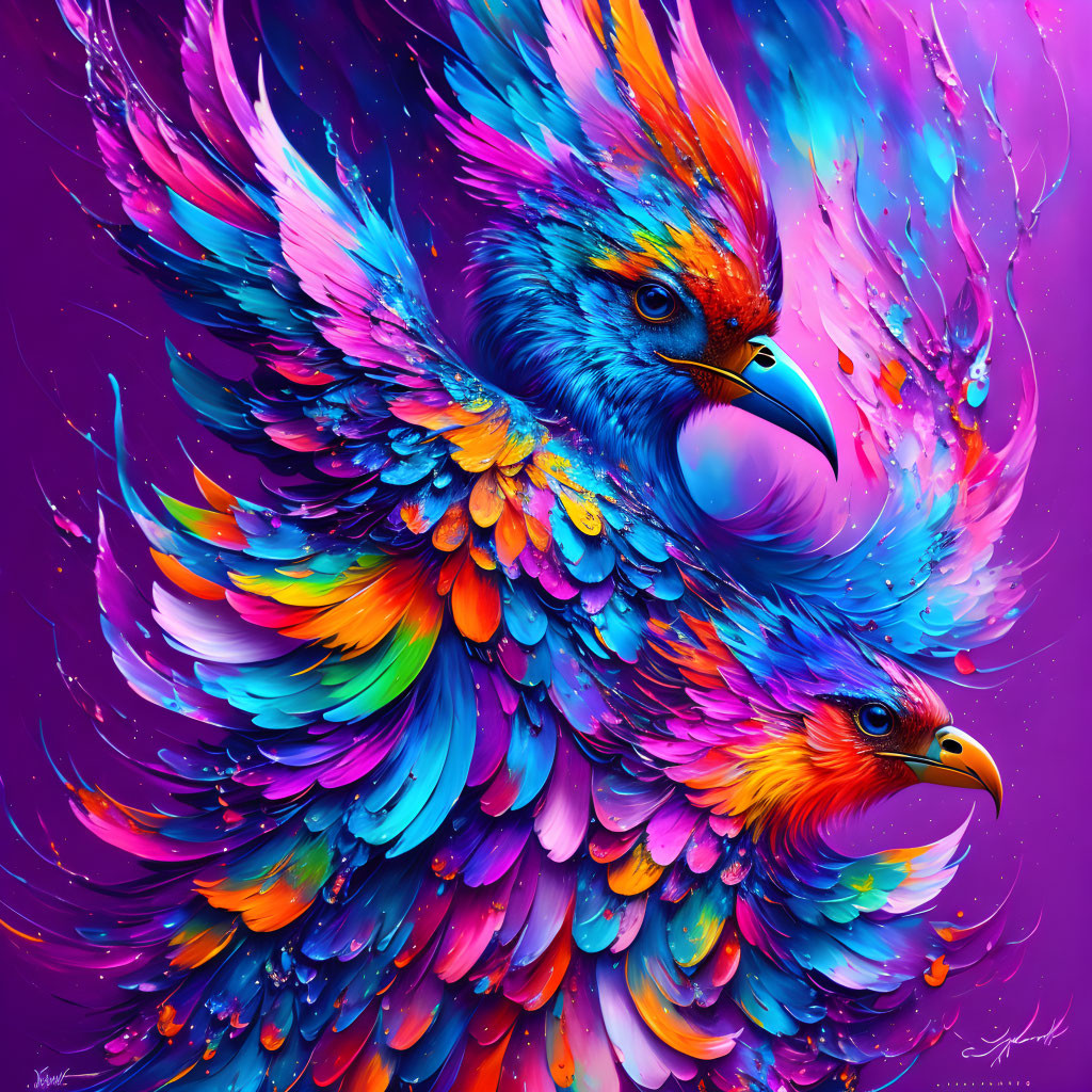 Colorful Phoenix Artwork Symbolizing Rebirth