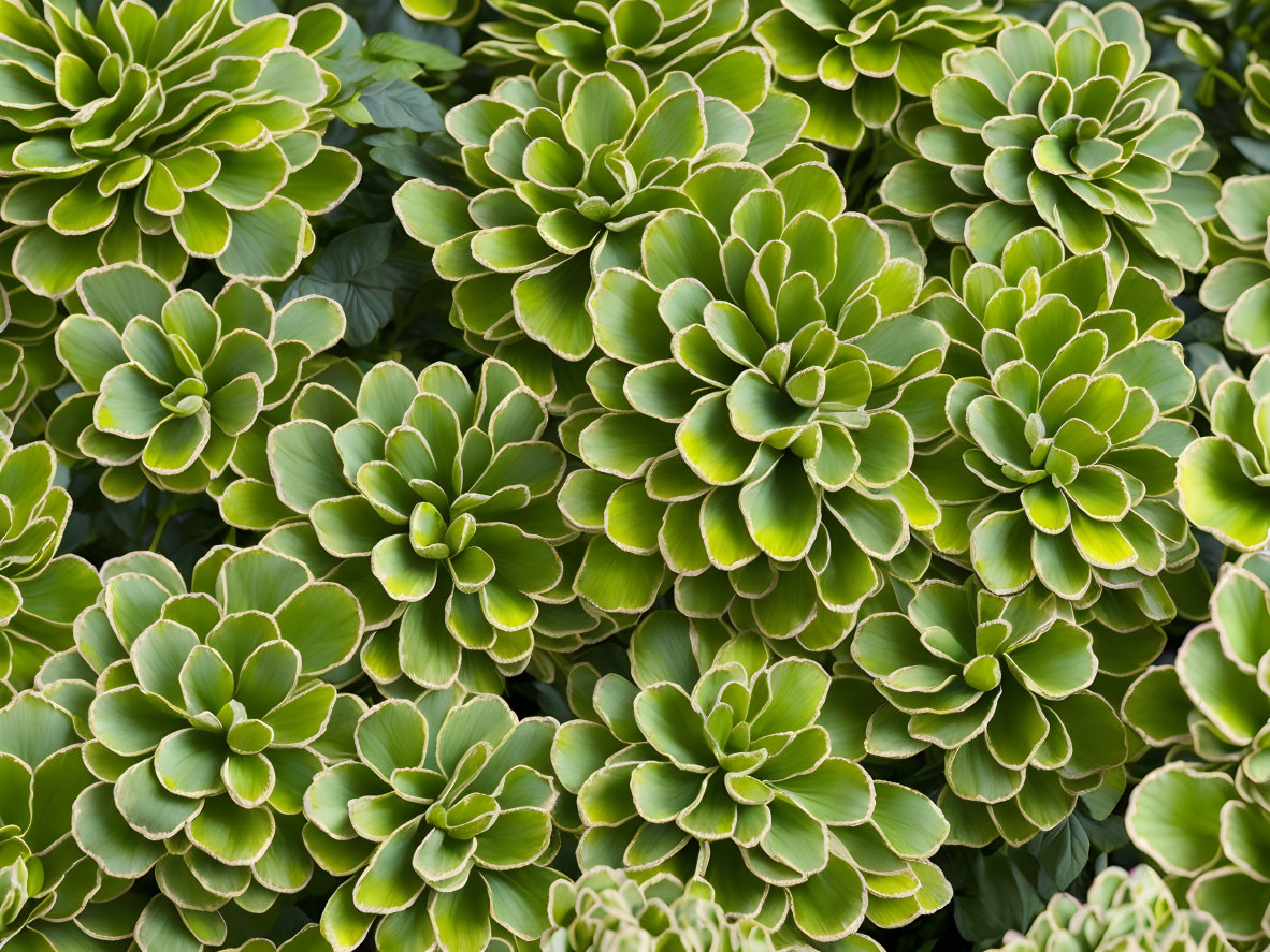 Succulent Plants with Rosette Formations and Yellow-Tipped Leaves