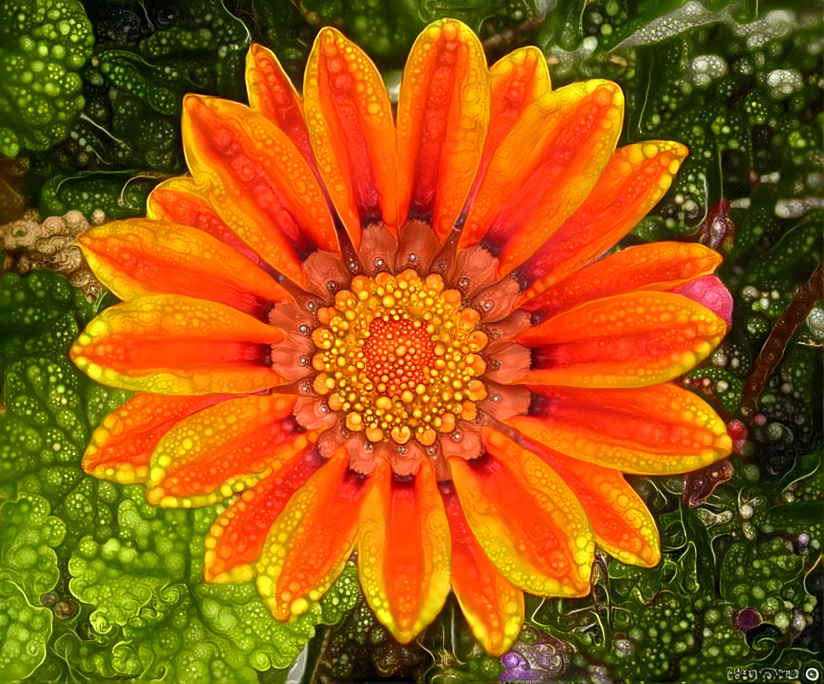 Bright orange bubbles bloom