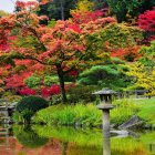 Colorful Impressionistic Painting of Lush Garden with Flowers