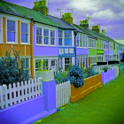 Colorful Watercolor Painting of Quaint Terrace Houses