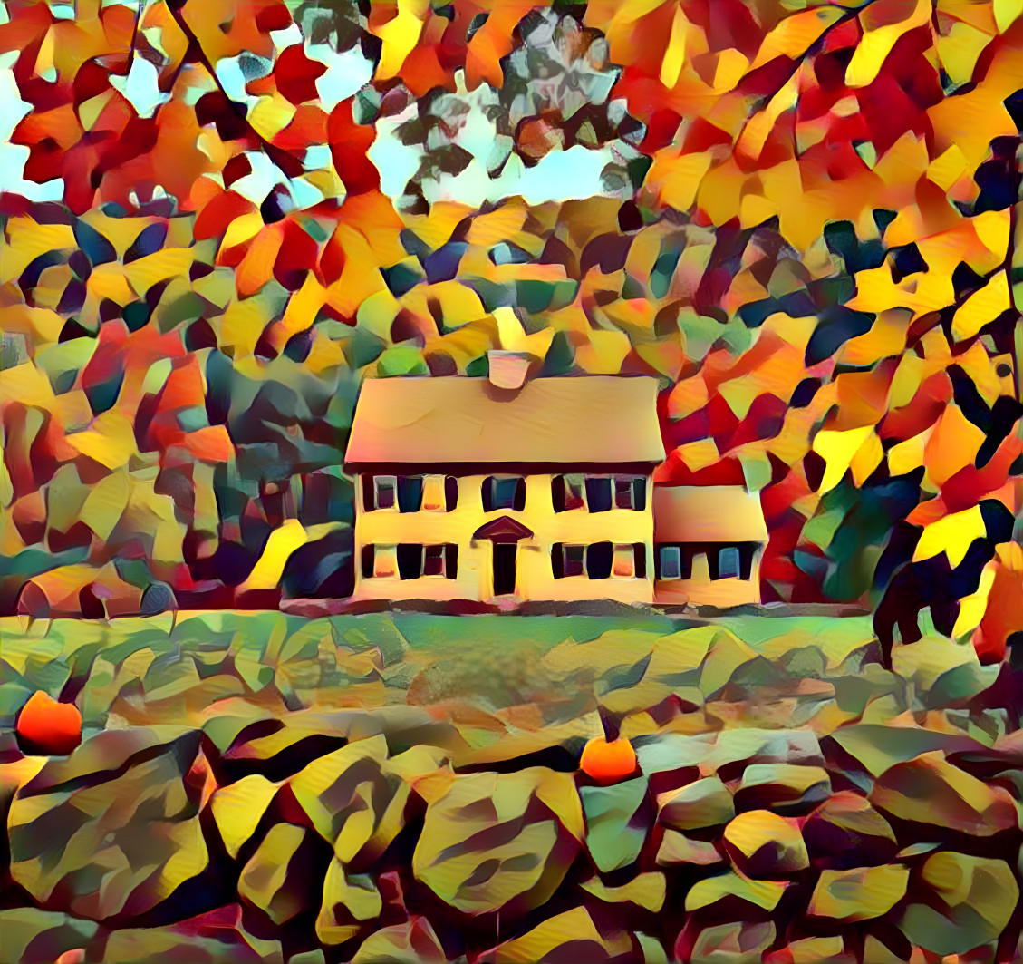 Autumn farm house