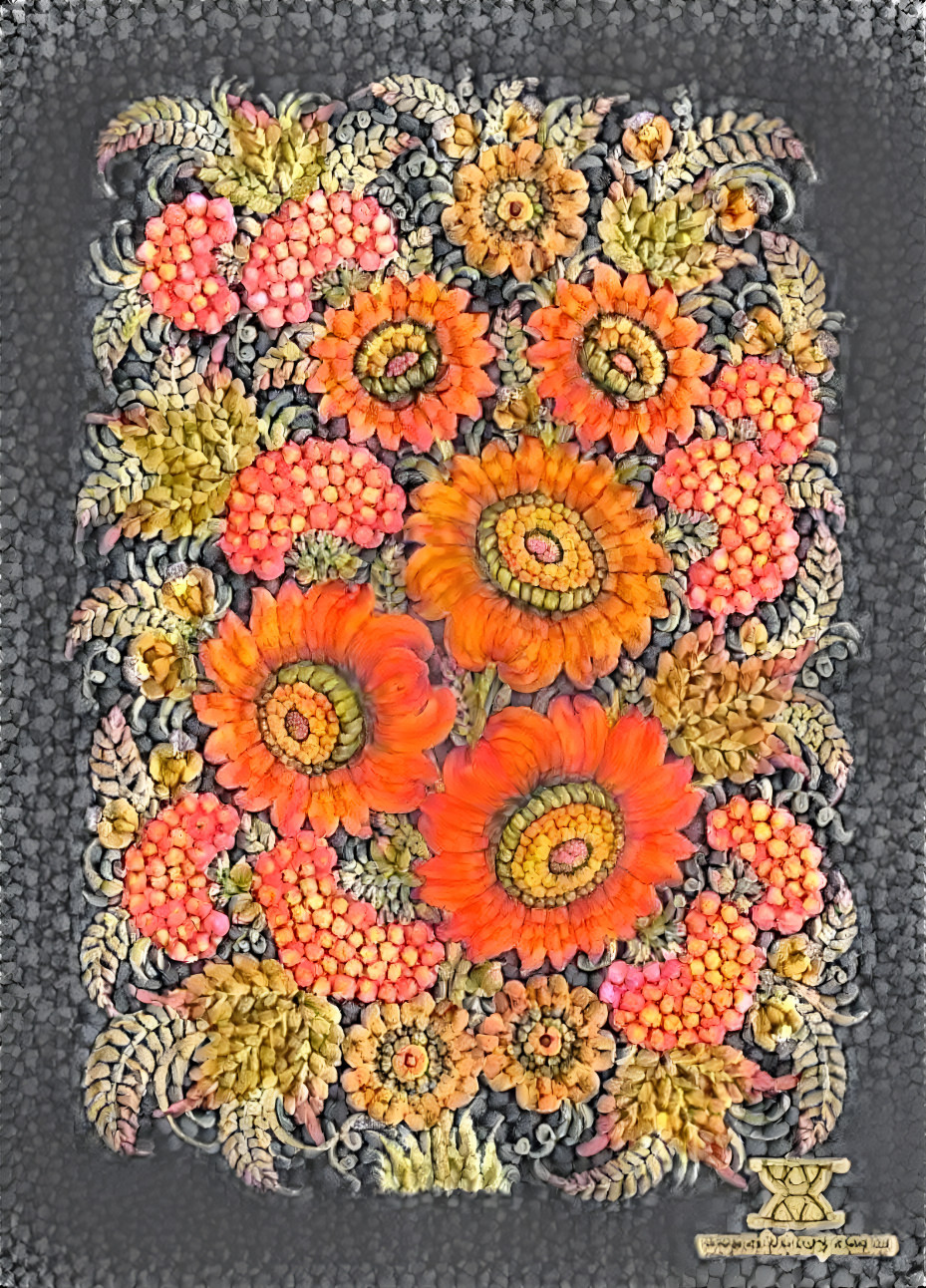 Orange flower tapestry