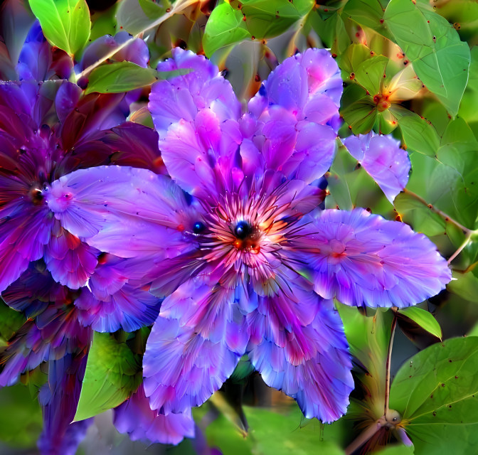 Purple feather bloom