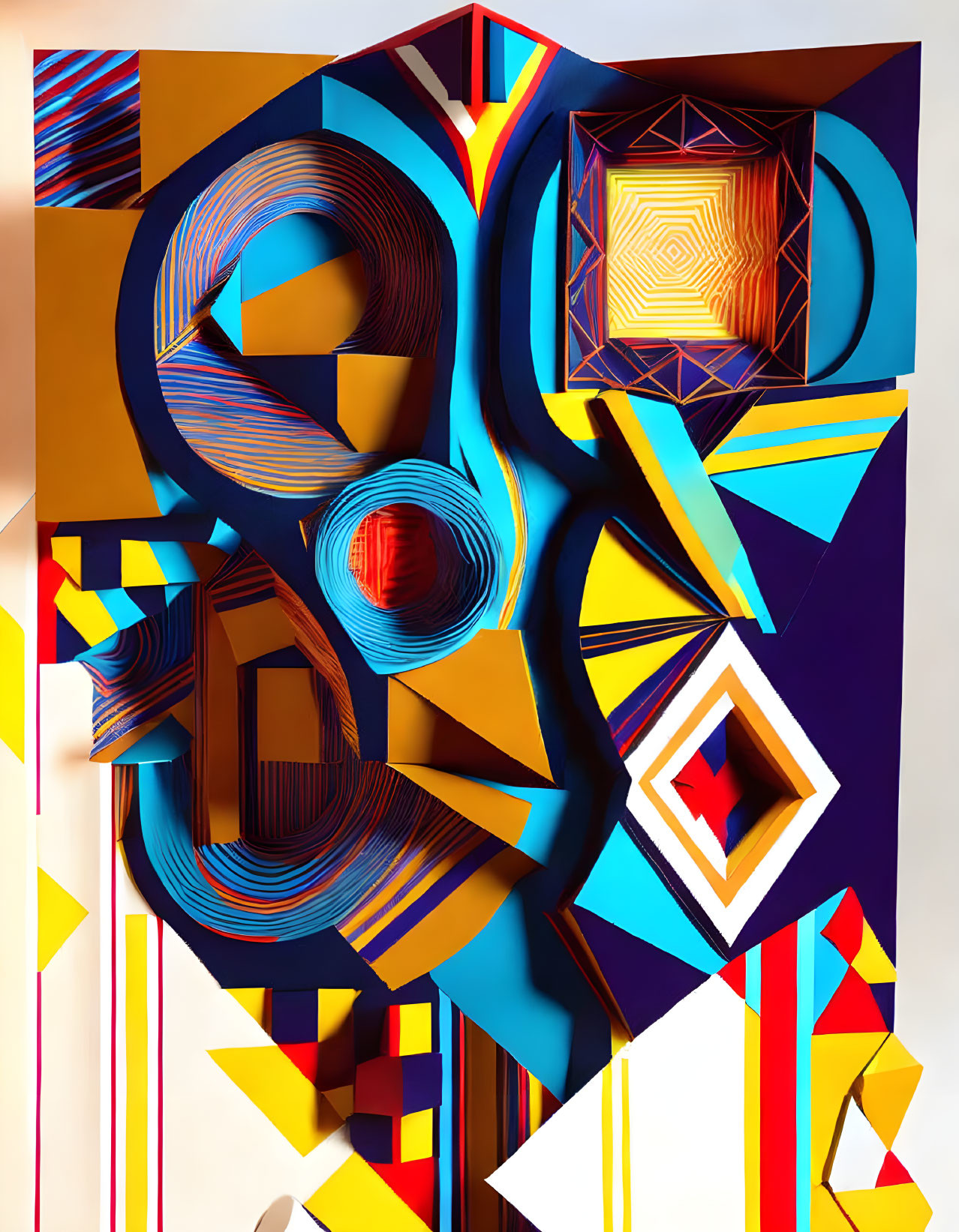 Colorful Abstract 3D Artwork with Geometric Shapes