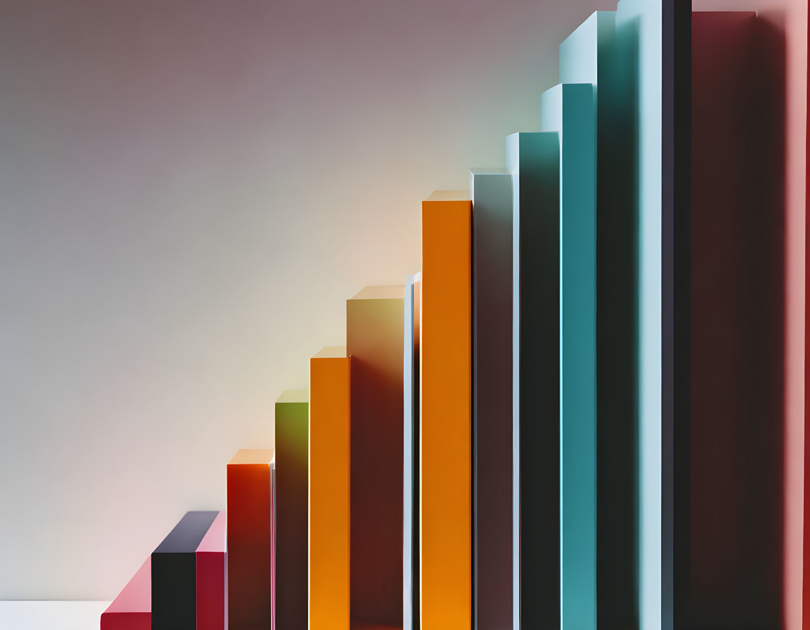 Ascending Gradient-colored Bar Graph on Dual-tone Background