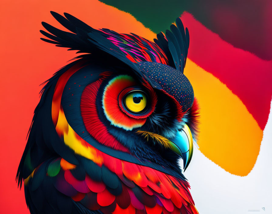 Colorful Parrot Digital Artwork with Detailed Plumage