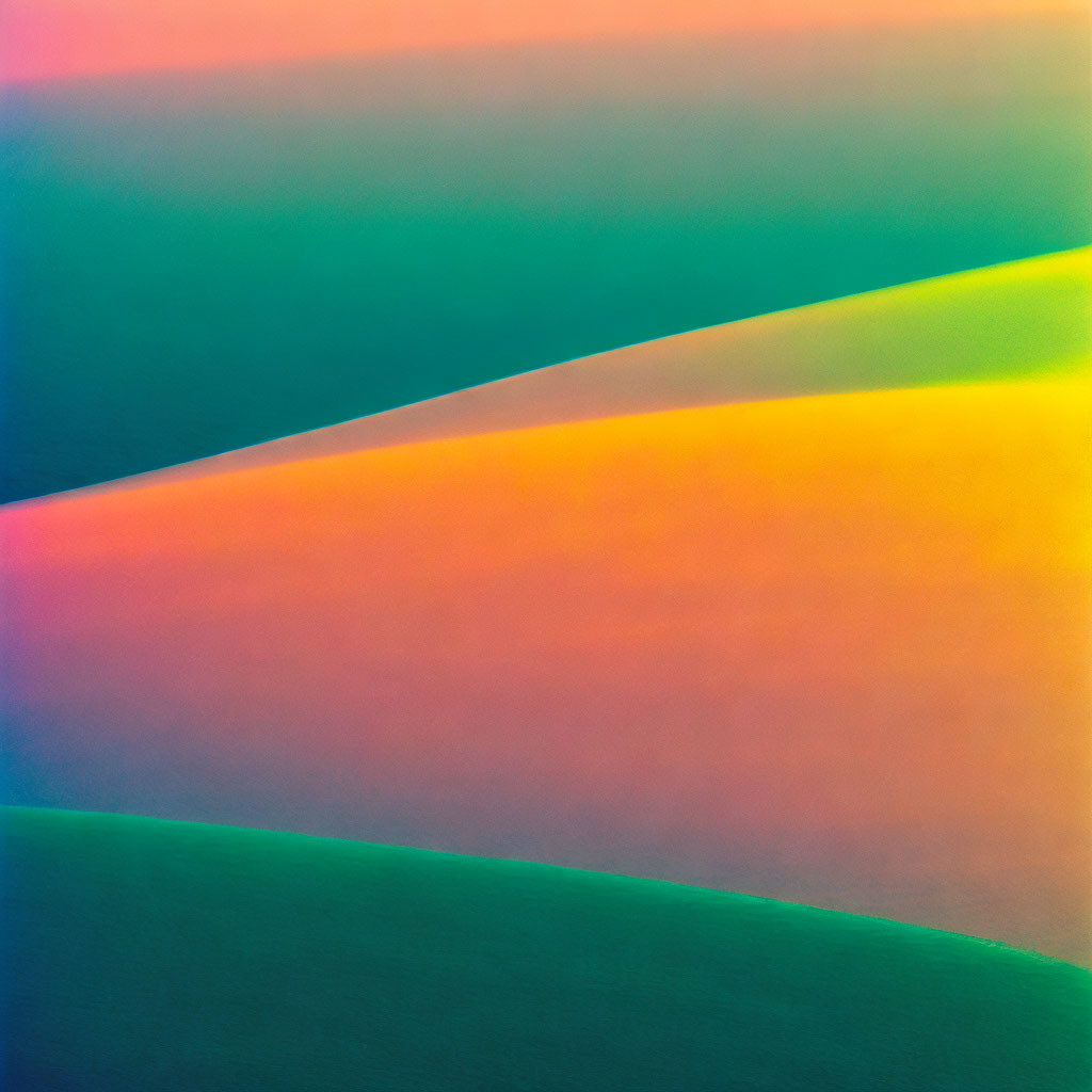 Vibrant Abstract Art: Fluid Lines in Green, Blue, Orange & Yellow