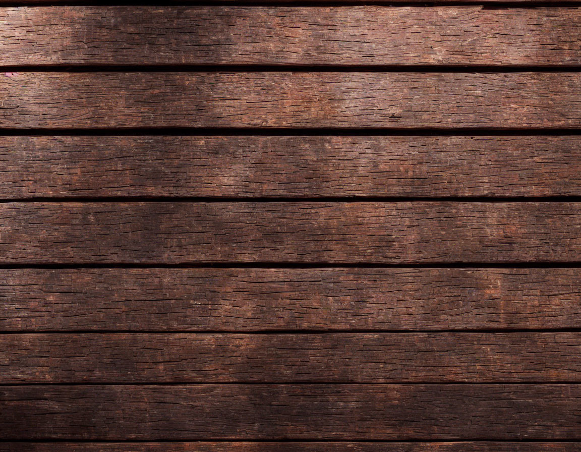 Horizontal Weathered Wooden Planks with Dark Rusty Brown Tone