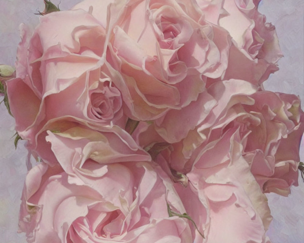 Delicate Pink Roses in Full Bloom: Romantic Floral Aesthetic