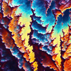 Colorful Abstract Art: Cosmic Landscape with Fractal Patterns