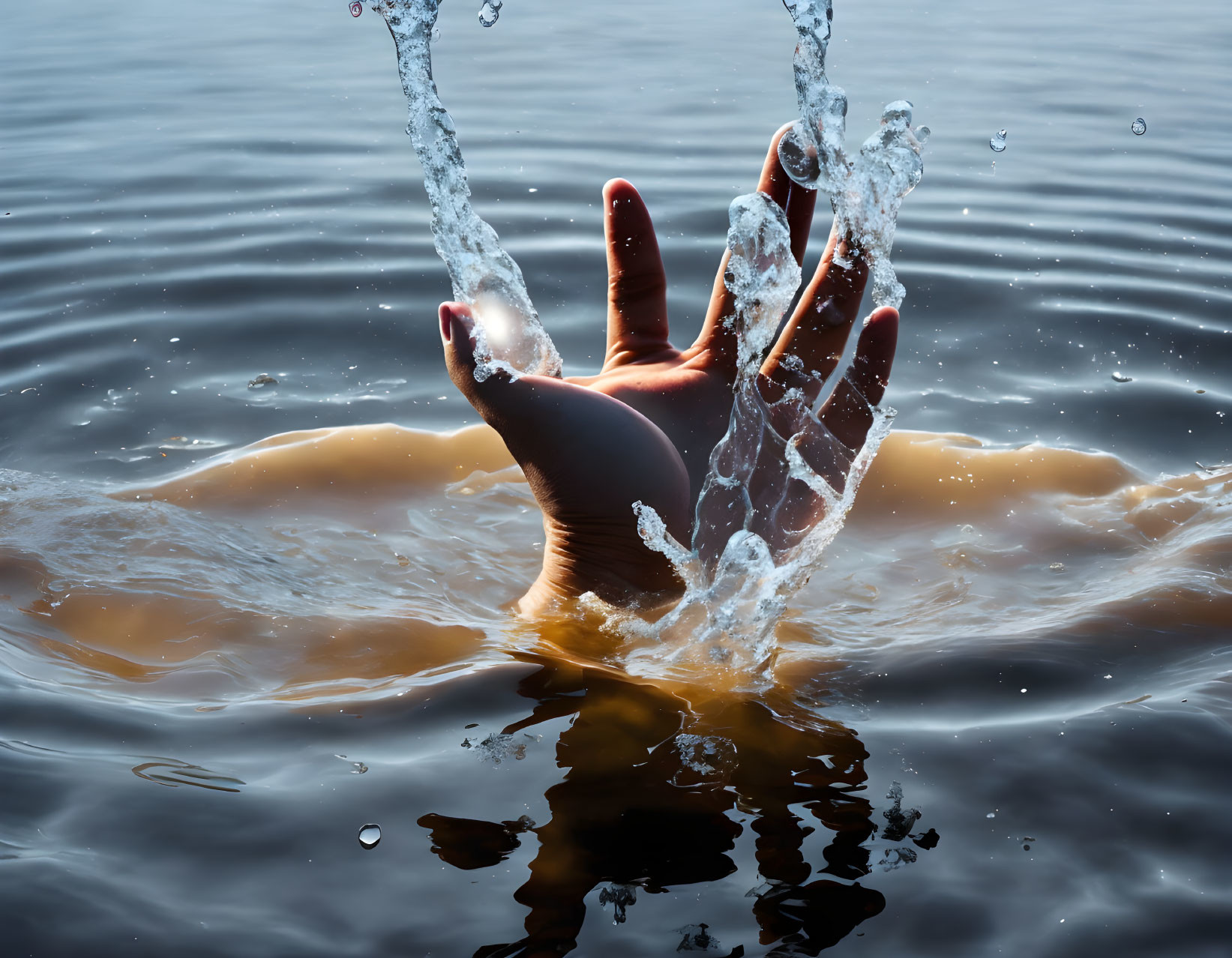 Dynamic Water Splash Hand Photography