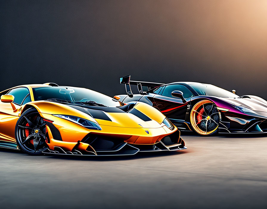 Vibrant Luxury Sports Cars with Angular Designs