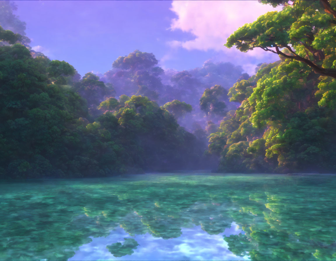 Anime Nature Background Jungle Lake