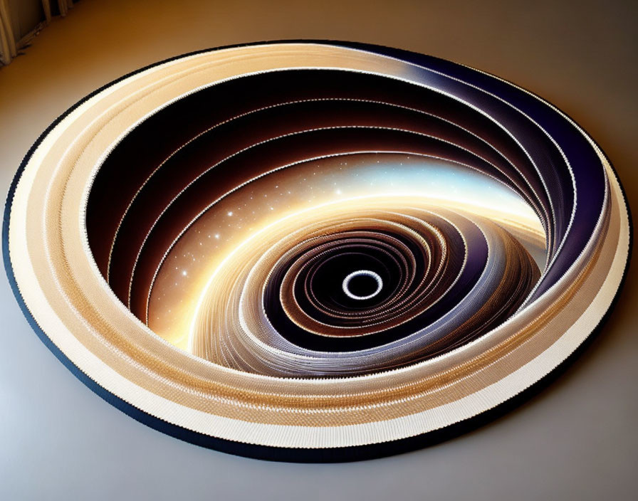 Three-dimensional paper art: Spiral galaxy with layered circular strips