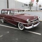 Classic Maroon Station Wagon with Vintage Design