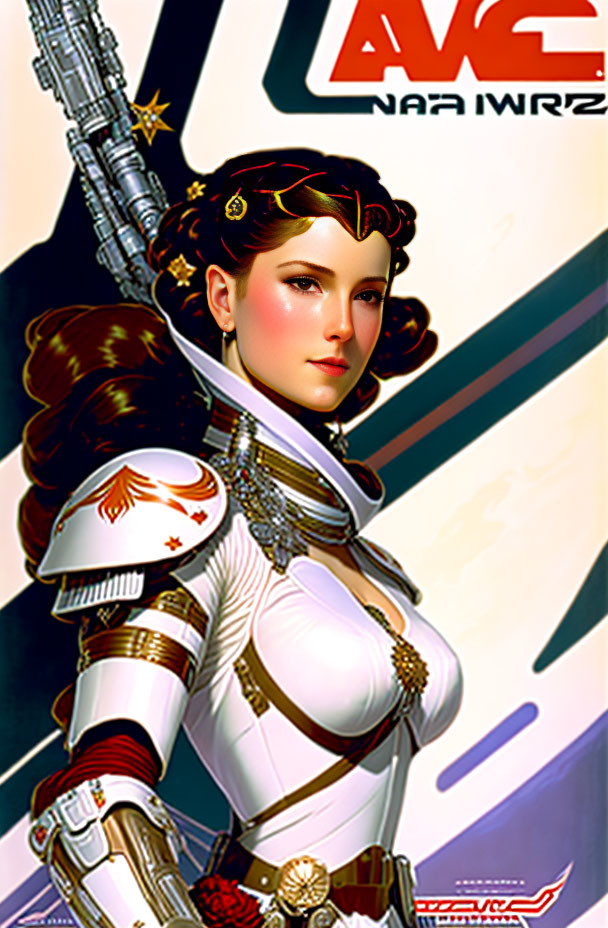 Sci-Fi Female Character in Elaborate Uniform and Headset