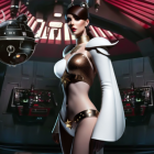 Futuristic armor woman in digital sci-fi illustration