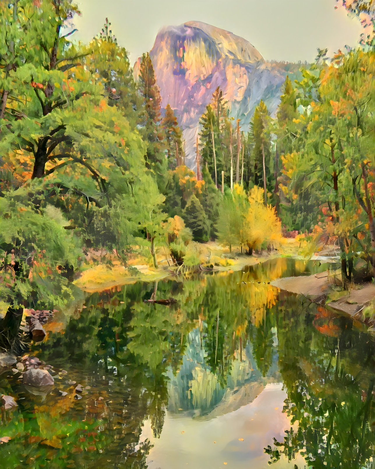 Yosemite Valley, Half Dome above the Merced River