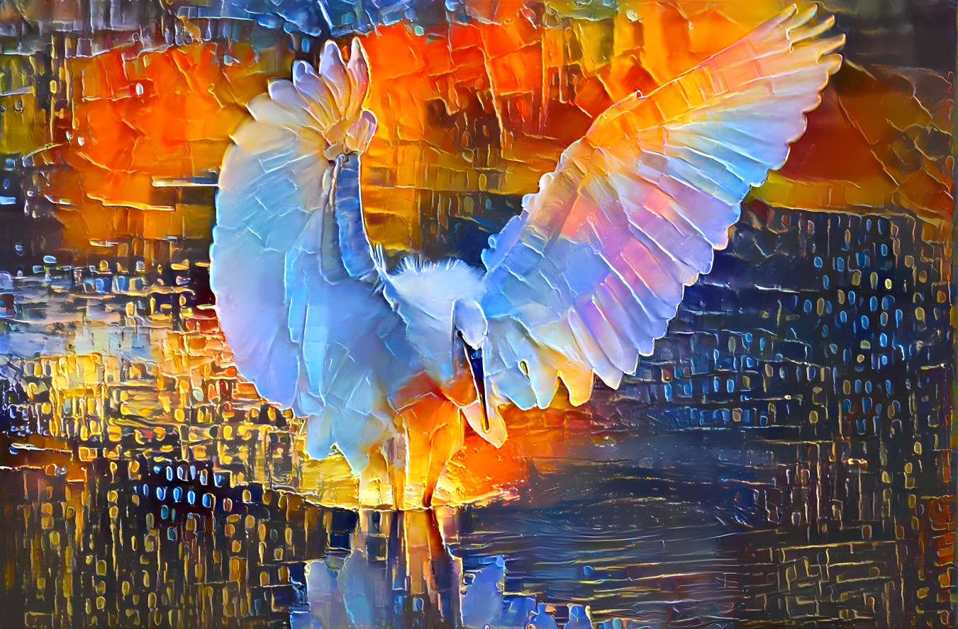 Egret painting