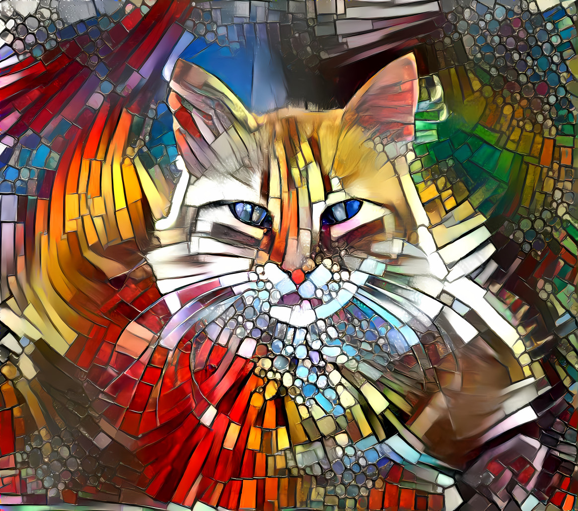 Stained glass cat