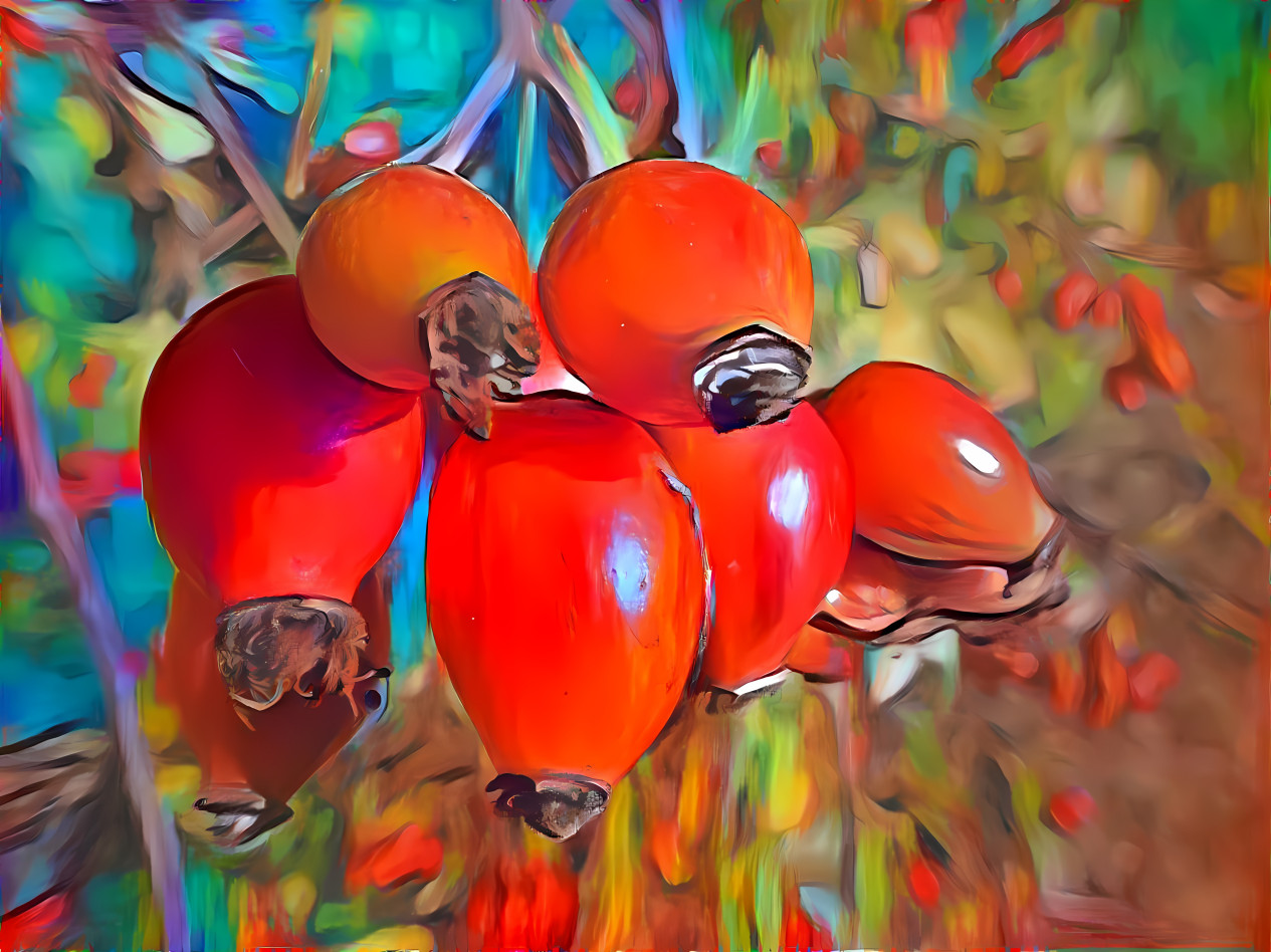 bright rose hips