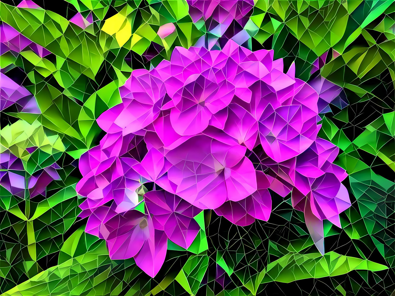 geometrical hydrangea pattern