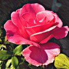 Intricate Pink Flower on Dark Background with Swirl Patterns