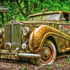 Detailed Steampunk Car Illustration in Desert Setting