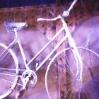 Surreal Vintage Bicycle with Bright Colors and Glow