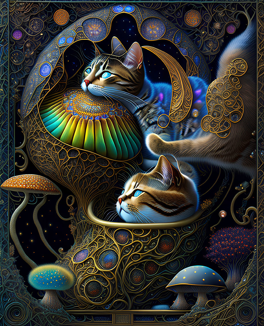 Cosmic Cat Chilling Inside a Planet Egg