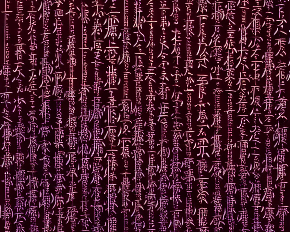 Textured Background with Rows of Intricate White Asian Script